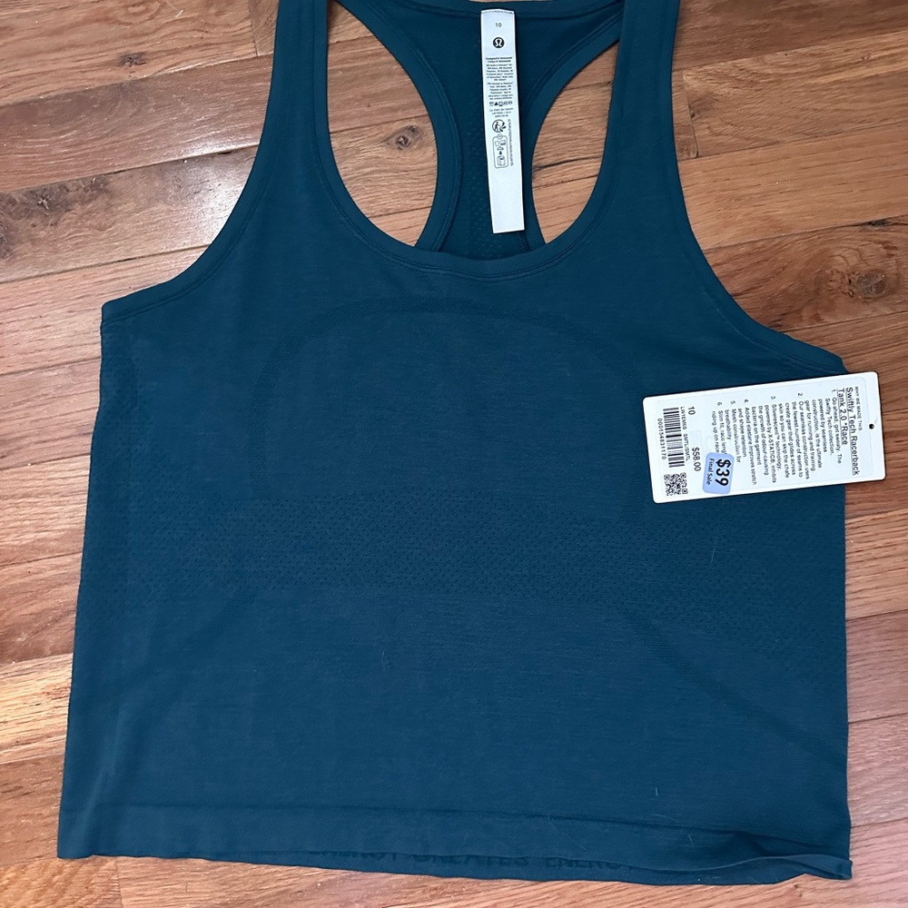 Lululemon swiftly tank Dark teal size 10 race length